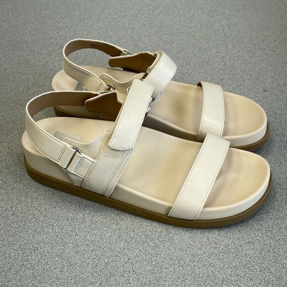 NWOT Dolce Vita Argyle Platform Sandals Women's Size 10  Beige Adjustable Straps - Picture 1 of 8